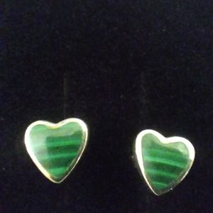 Vintage Malachite stud Earrings